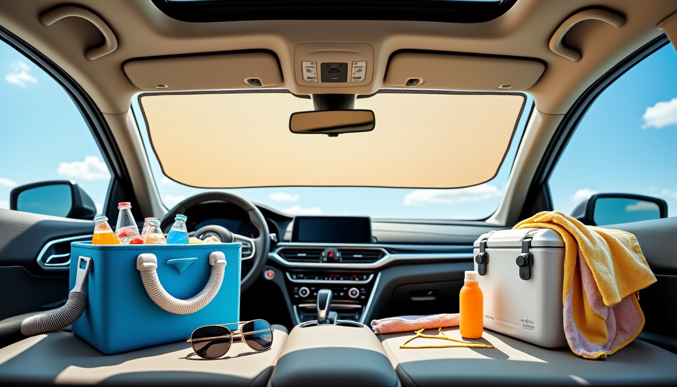 découvrez notre sélection d’accessoires auto indispensables pour l’été : tout pour voyager confortablement, protéger votre véhicule du soleil et profiter pleinement de la saison estivale.