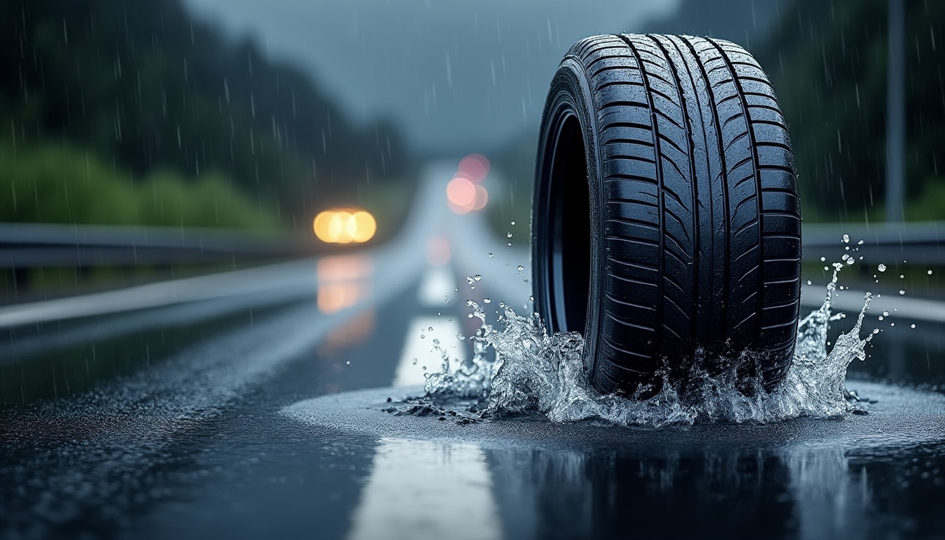 analyse de l'influence de la pression des pneus sur le risque d'aquaplaning pour améliorer la sécurité automobile en conditions humides.